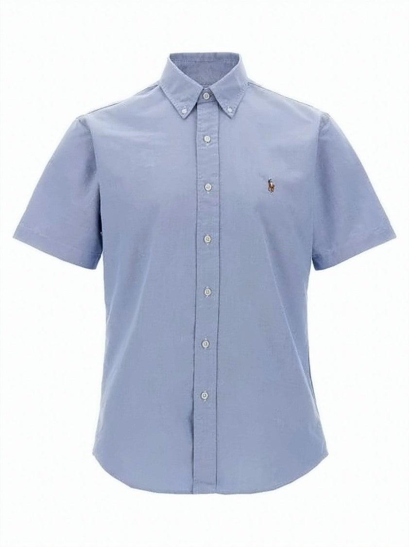 Polo Ralph Lauren Custom Fit Blue Short-Sleeved Button-Up Shirt