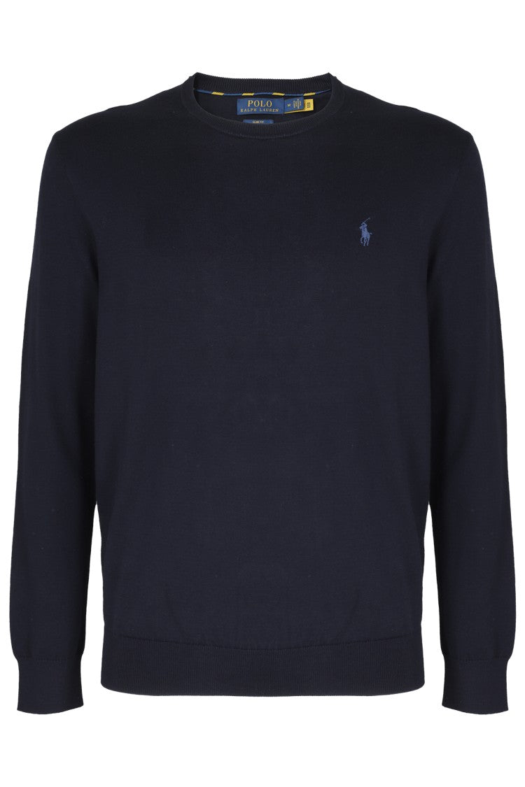 Polo Ralph Lauren Hunter Navy Stitched Logo Cotton Sweater