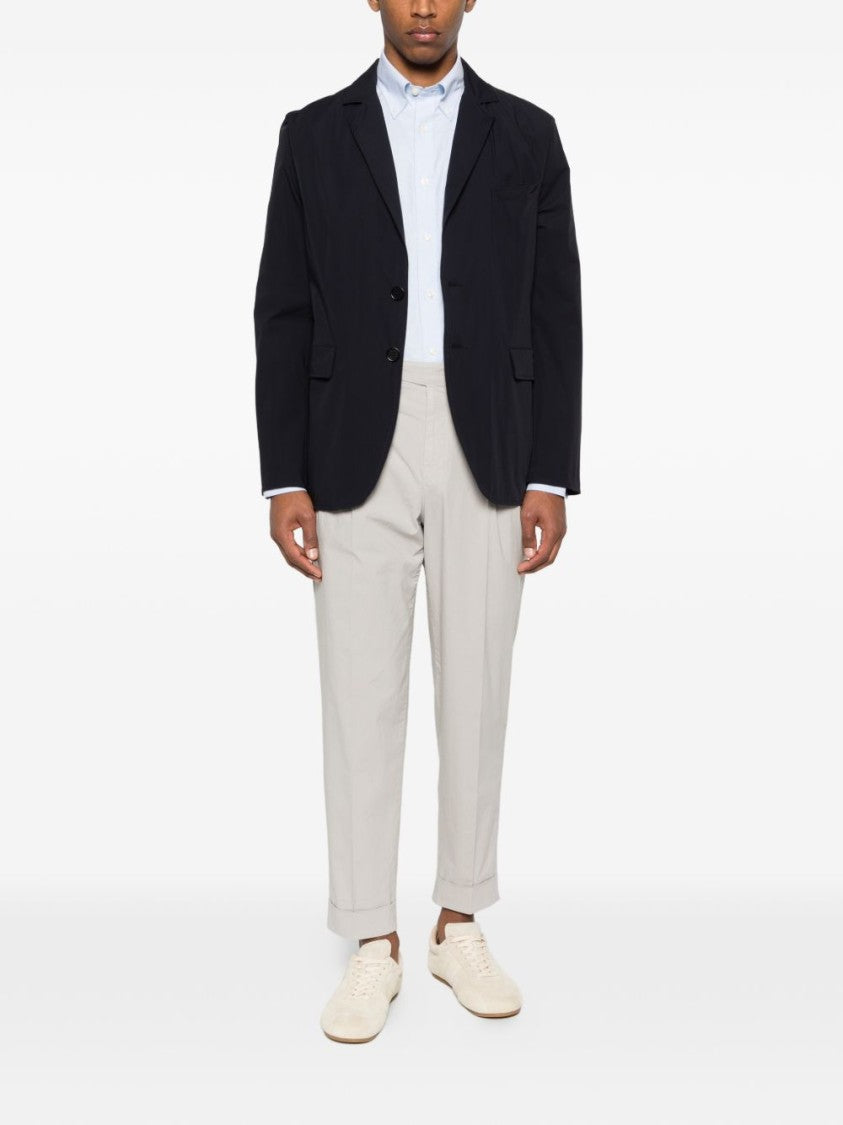 Aspesi Lightweight Blue Jacket With Classic Lapel And Tailored Fit
