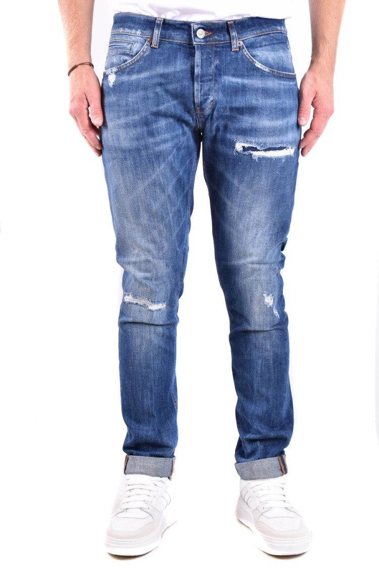 Dondup Distressed Blue Denim Slim Fit Jeans