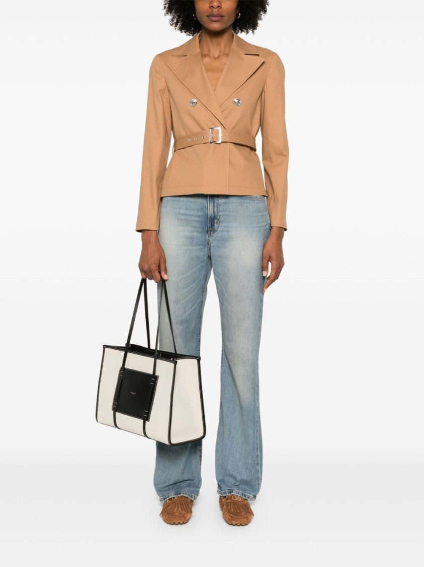 Liu Jo Double-Breasted Beige Trench Coat With Tailored Silhouette