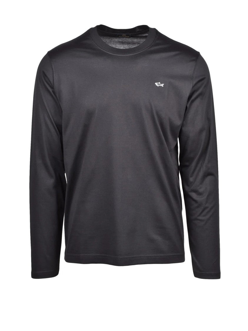 Paul & Shark Classic Black T-Shirt With Subtle Embroidered Logo
