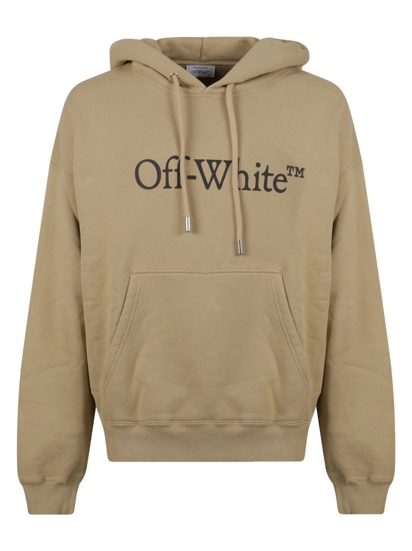 Off-White Relaxed Fit Hoodie With Bold Logo