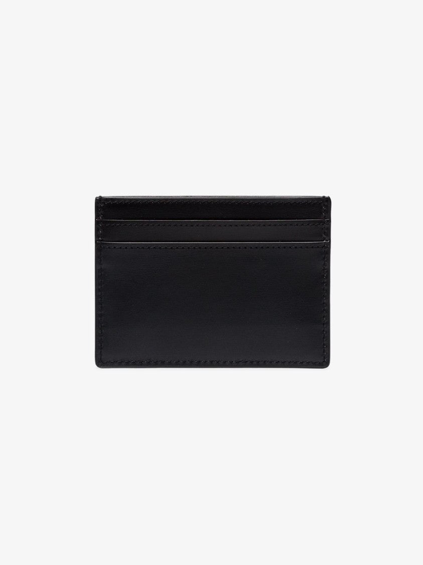Saint Laurent Minimalist Black Calfskin Credit Cardholder With Logo Embellishment