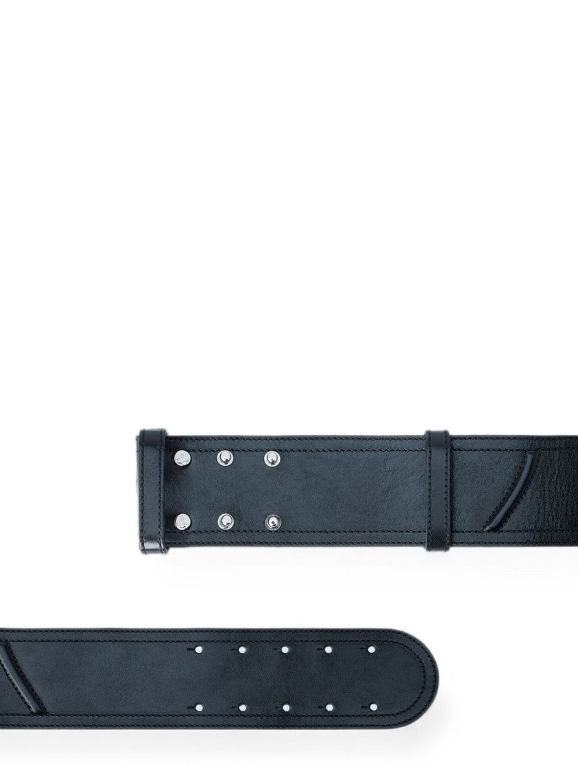 Vivienne Westwood Black Wide Heart Centerpiece Leather Belt