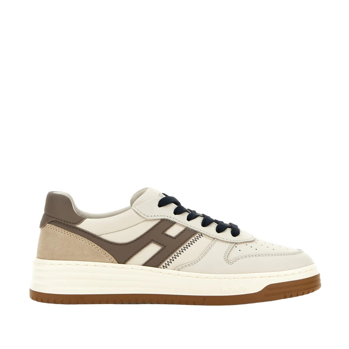 Hogan Refined Ivory Lace-Up Shoes With Suede Accents