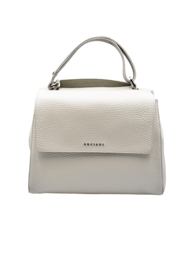 Orciani Beige Hammered Leather Conchiglia Hidden Handbag