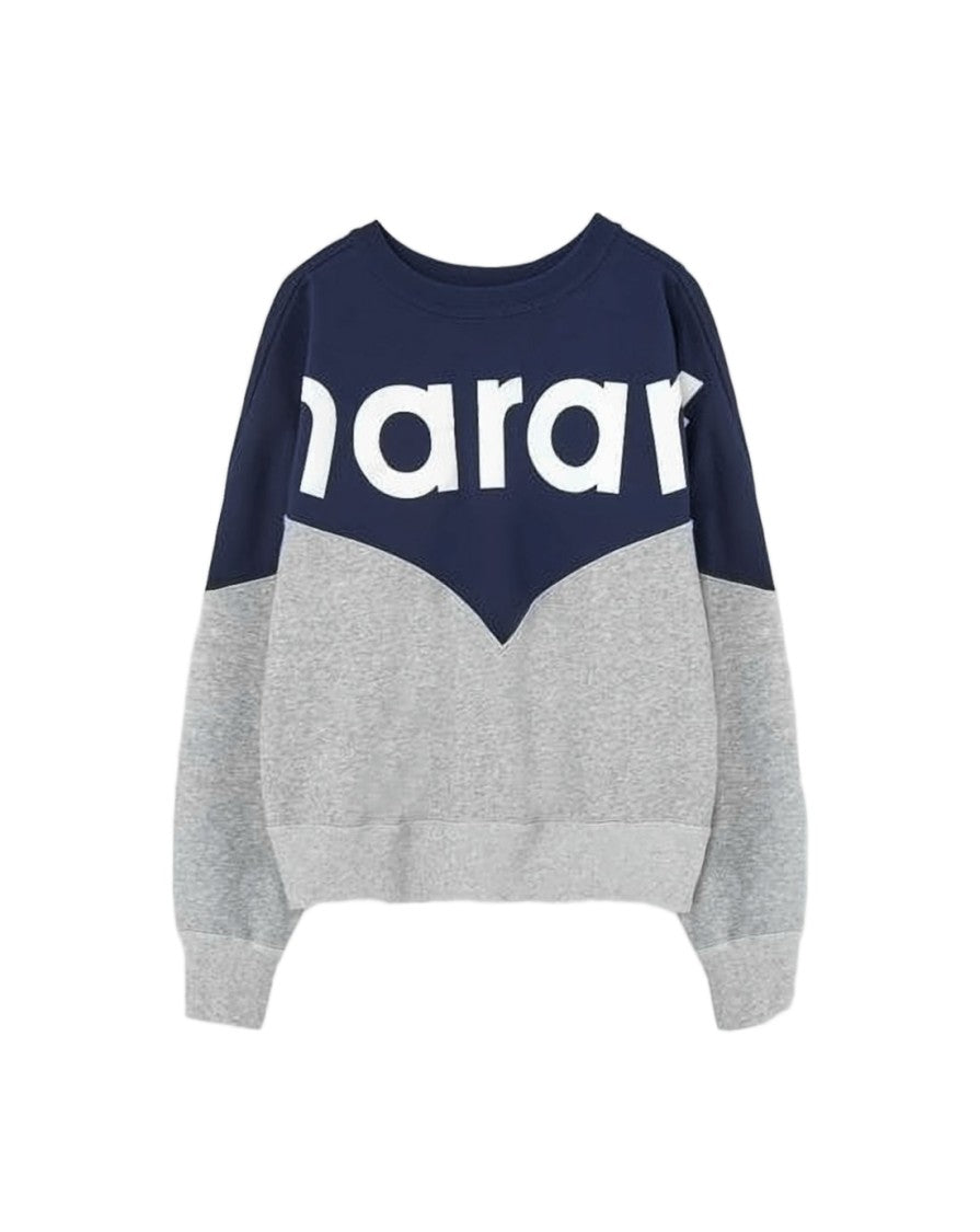 Isabel Marant Color-Block Long-Sleeve Sweatshirt With Bold Lettering