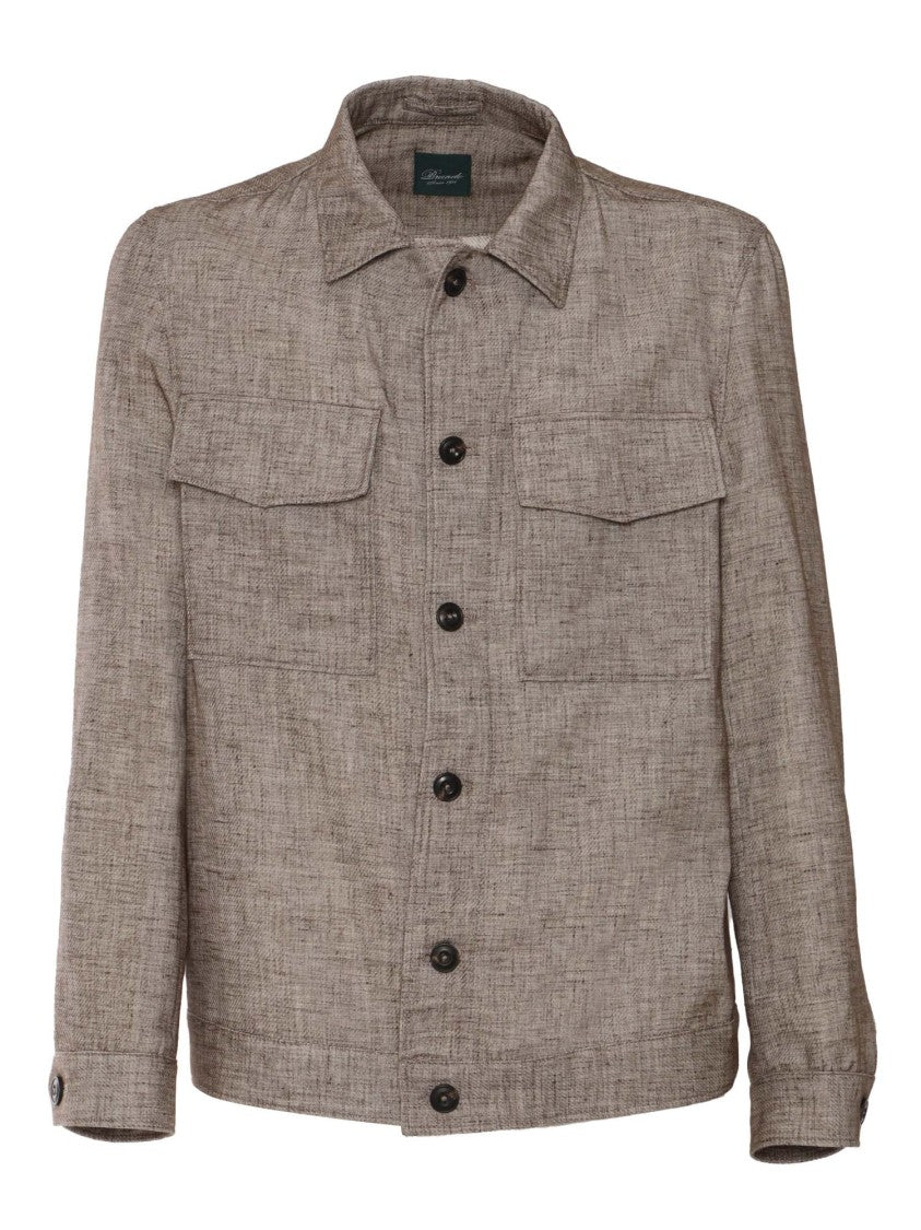 Brando-Lubiam Textured Fabric Jacket With Chest Pockets