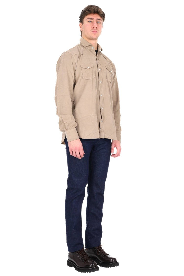 Barba Duemila Righe Texan Velvet Shirt