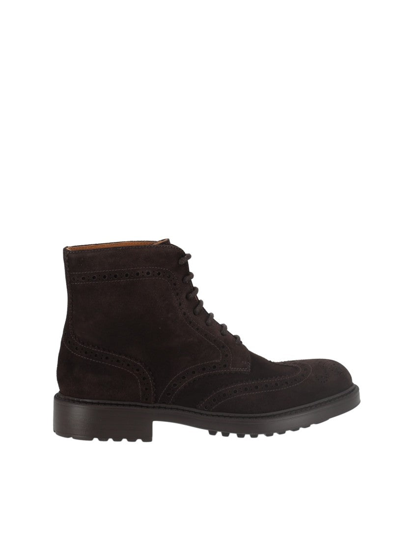 Doucal's Terre Brown Mink Suede Brogue Boots