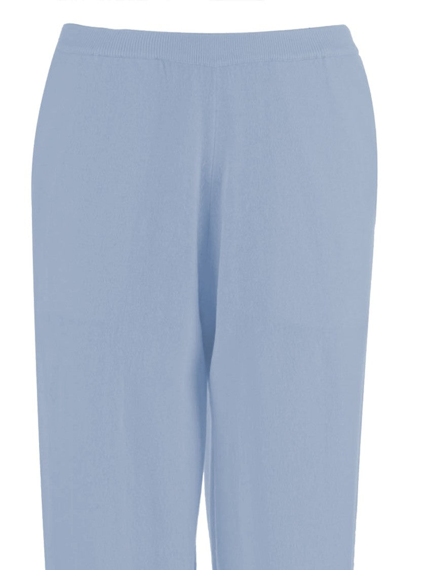 Allude Wool And Cashmere Blend Pants With Elasticated Edges