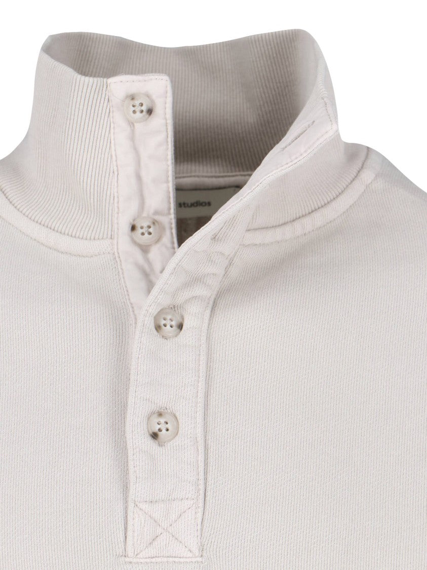 Entire Studios Cream Port High-Collar Cotton Sweatshirt