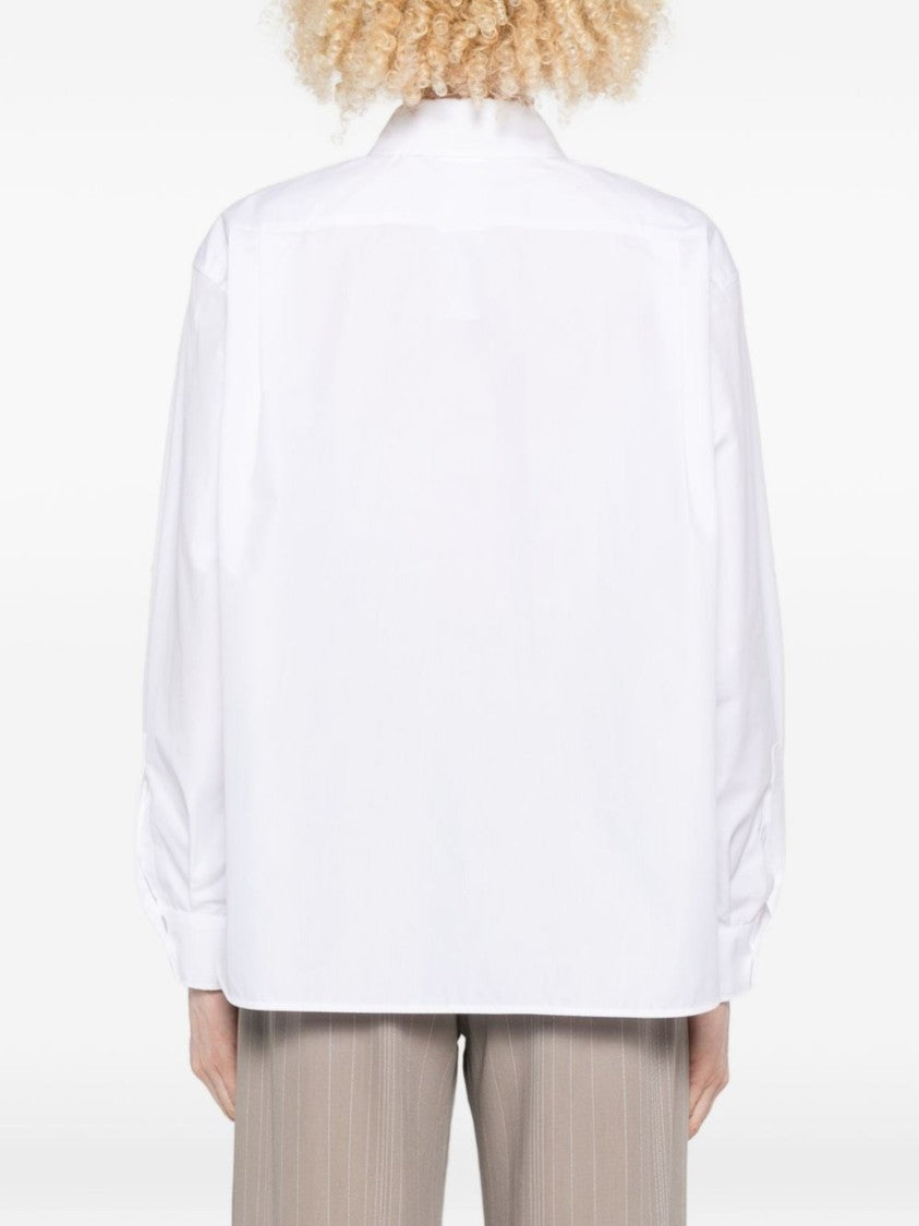 Max Mara White Boxy French Collar Cotton Shirt