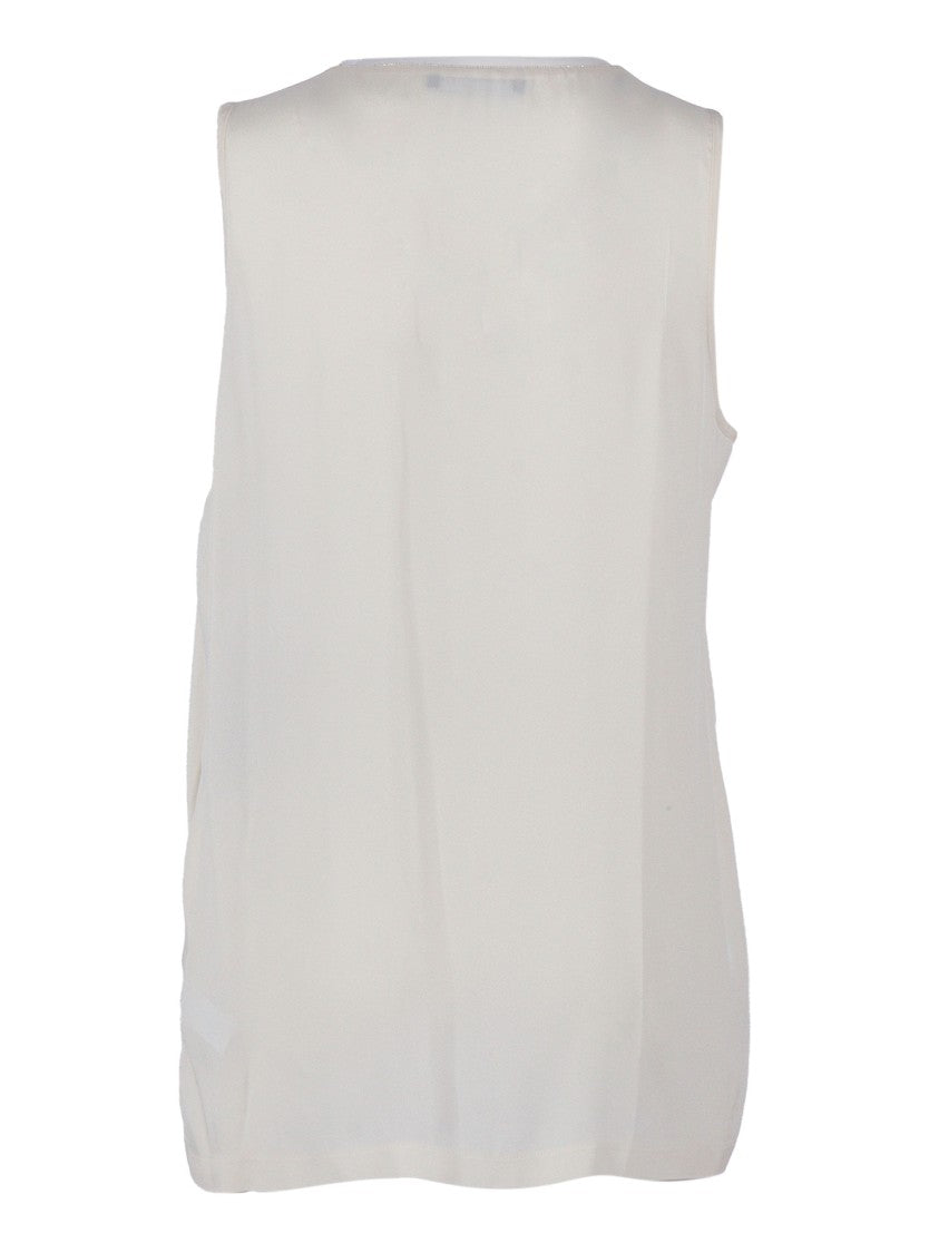 Fabiana Filippi V-Neck Tank Top In Enver Satin