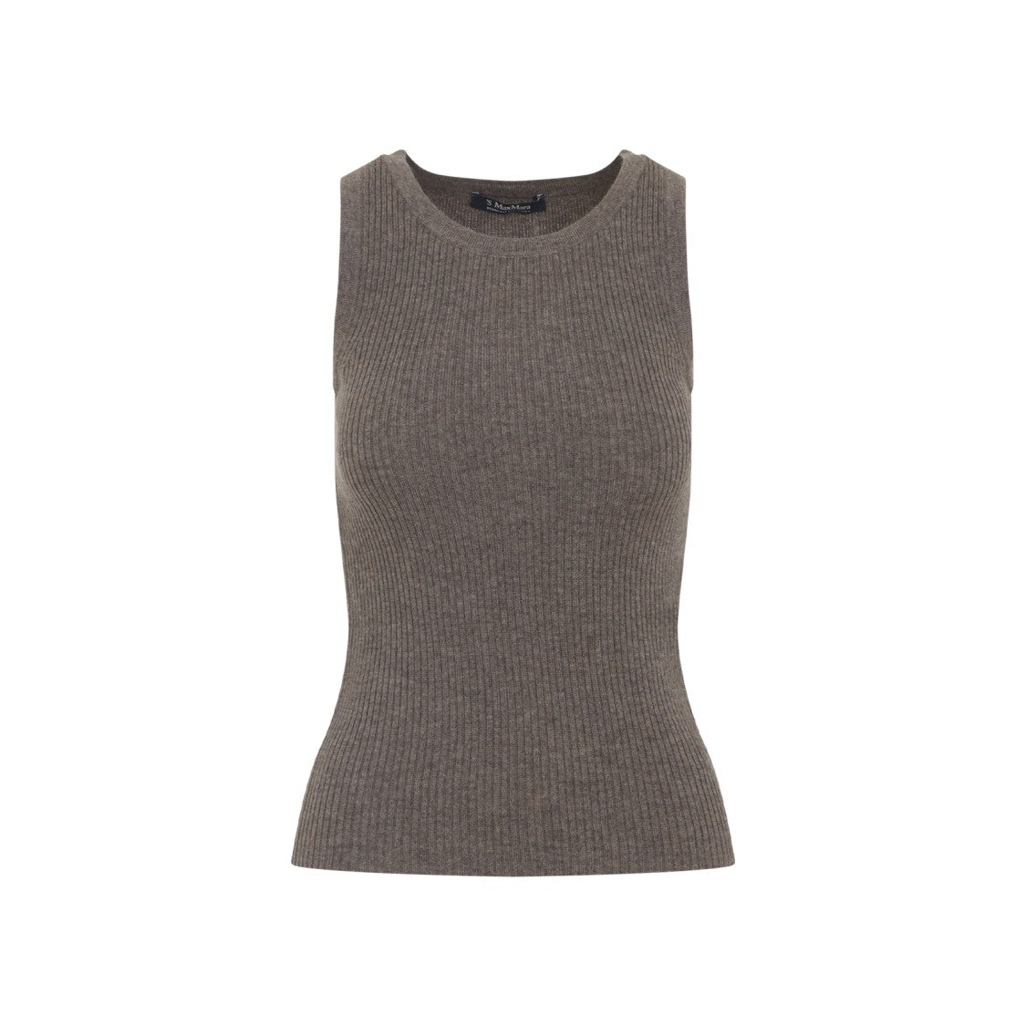 Max Mara Sleeveless Ribbed Knit Top In Wool-Cashmere Blend