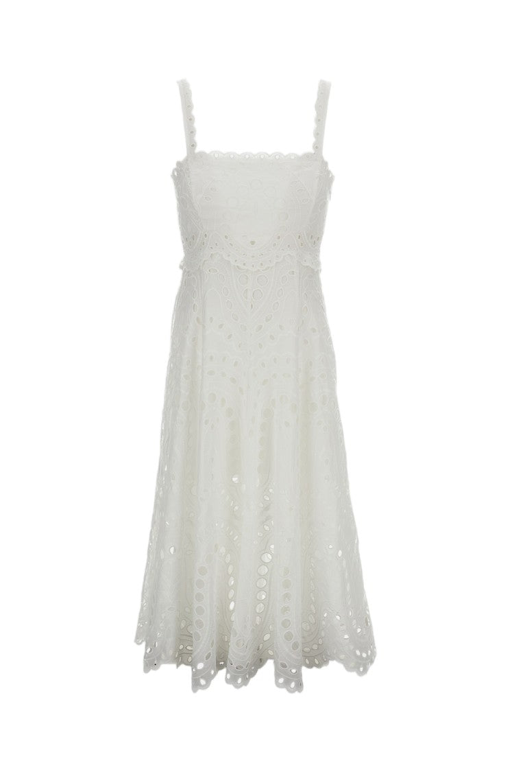 Charo Ruiz Ibiza White Glimmer Cotton-Blend Dress