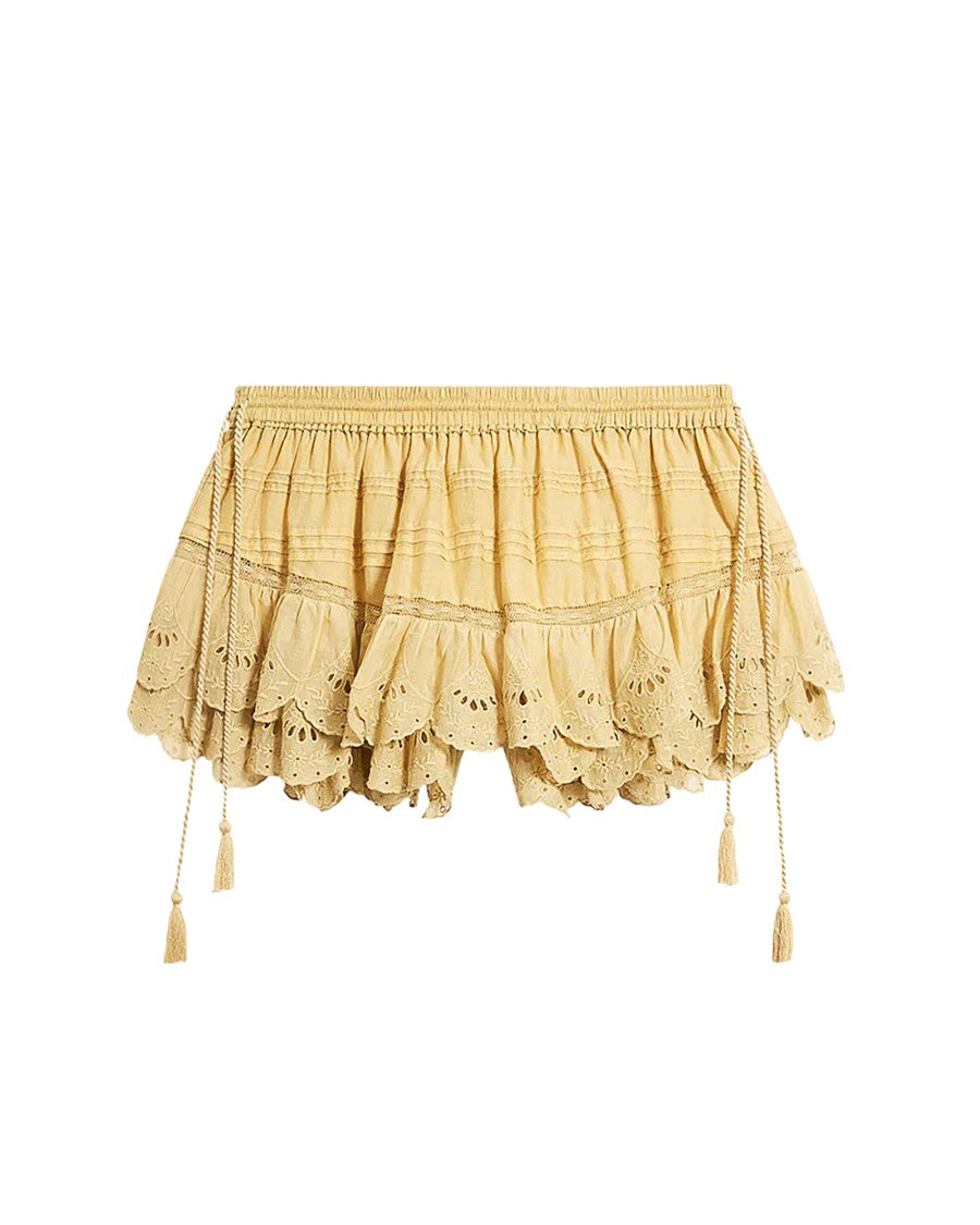 Isabel Marant Étoile Floral Lace Mini Skorts With Ruffled Edges