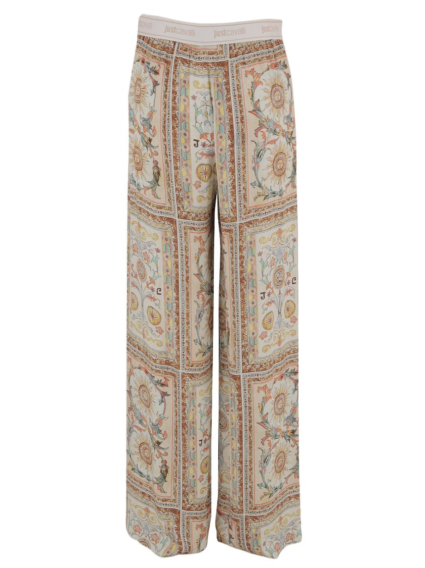 Just Cavalli Floral-Print Viscose Pants
