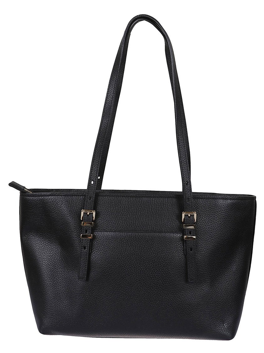 Michael Kors Quinn Hammered Black Leather Shoulder Bag