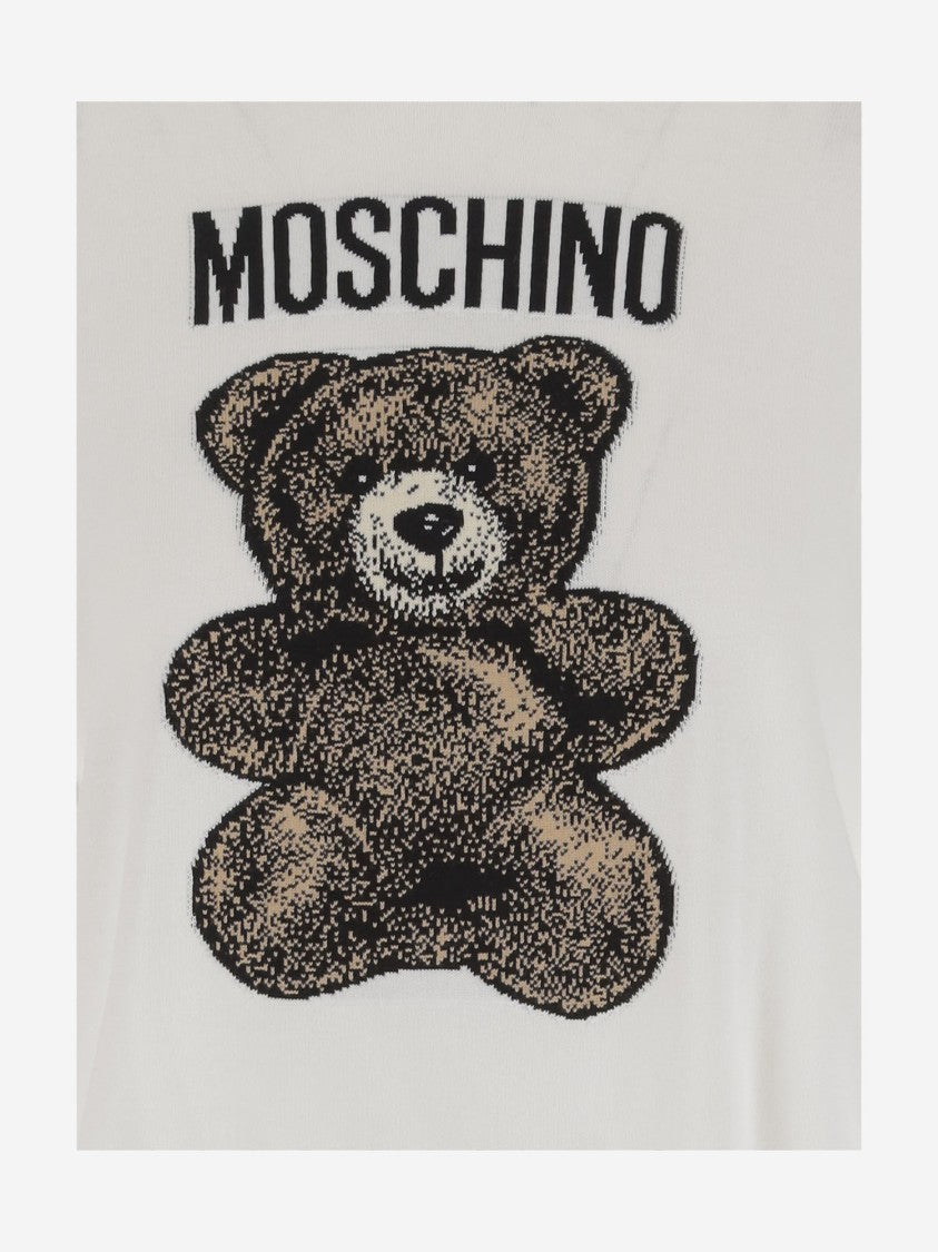 Moschino Cotton Pullover With Teddy Pattern