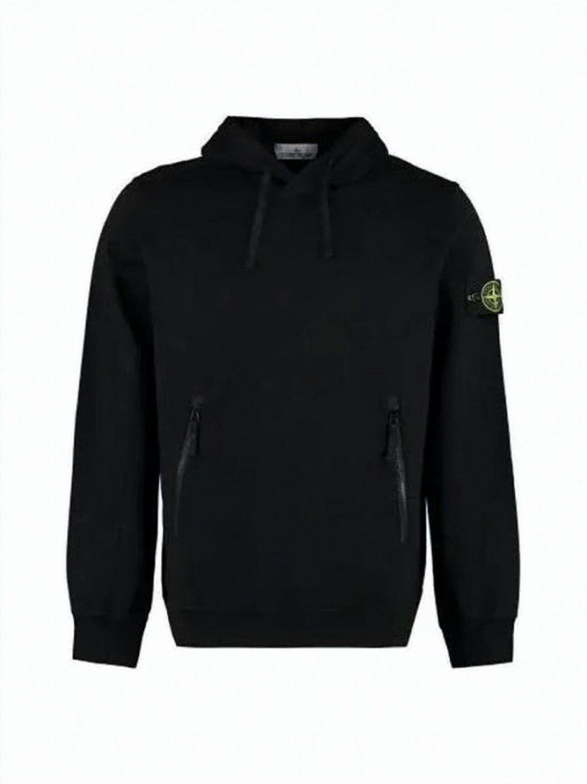 Stone Island Black Hooded Sweatshirt