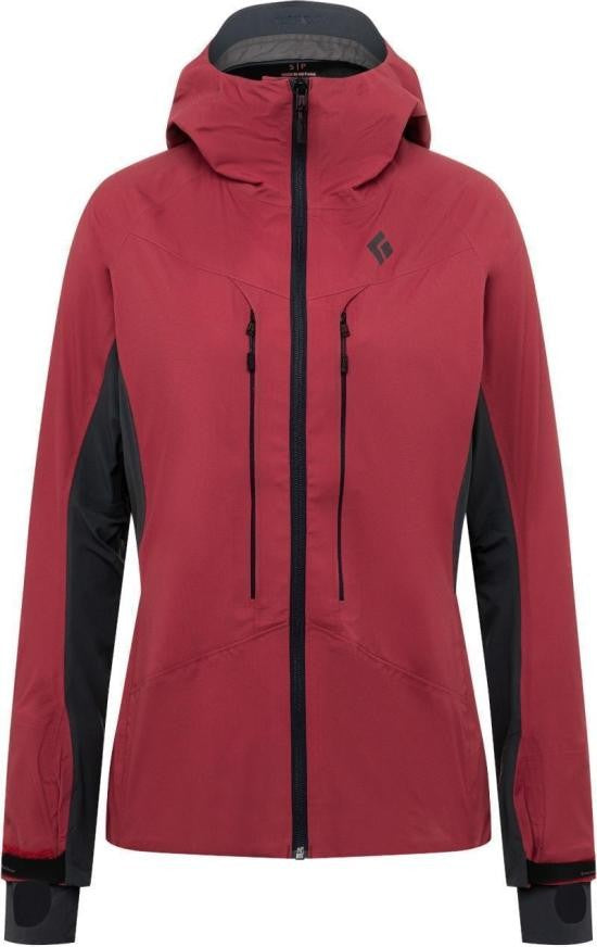 Black Diamond Hooded Activewear Jacket With Color-Block Design