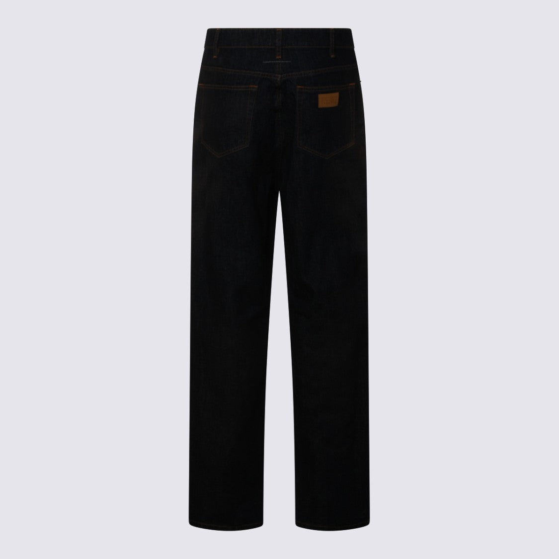 Mm6 By Maison Margiela Straight-Leg Denim Jeans With Dark Indigo Wash And Contrast Stitching