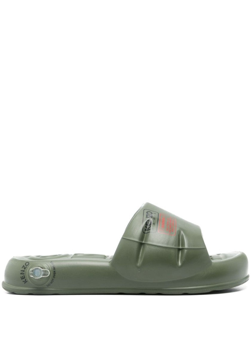 Kenzo Khaki Moulded Footbed Rubber Sandals