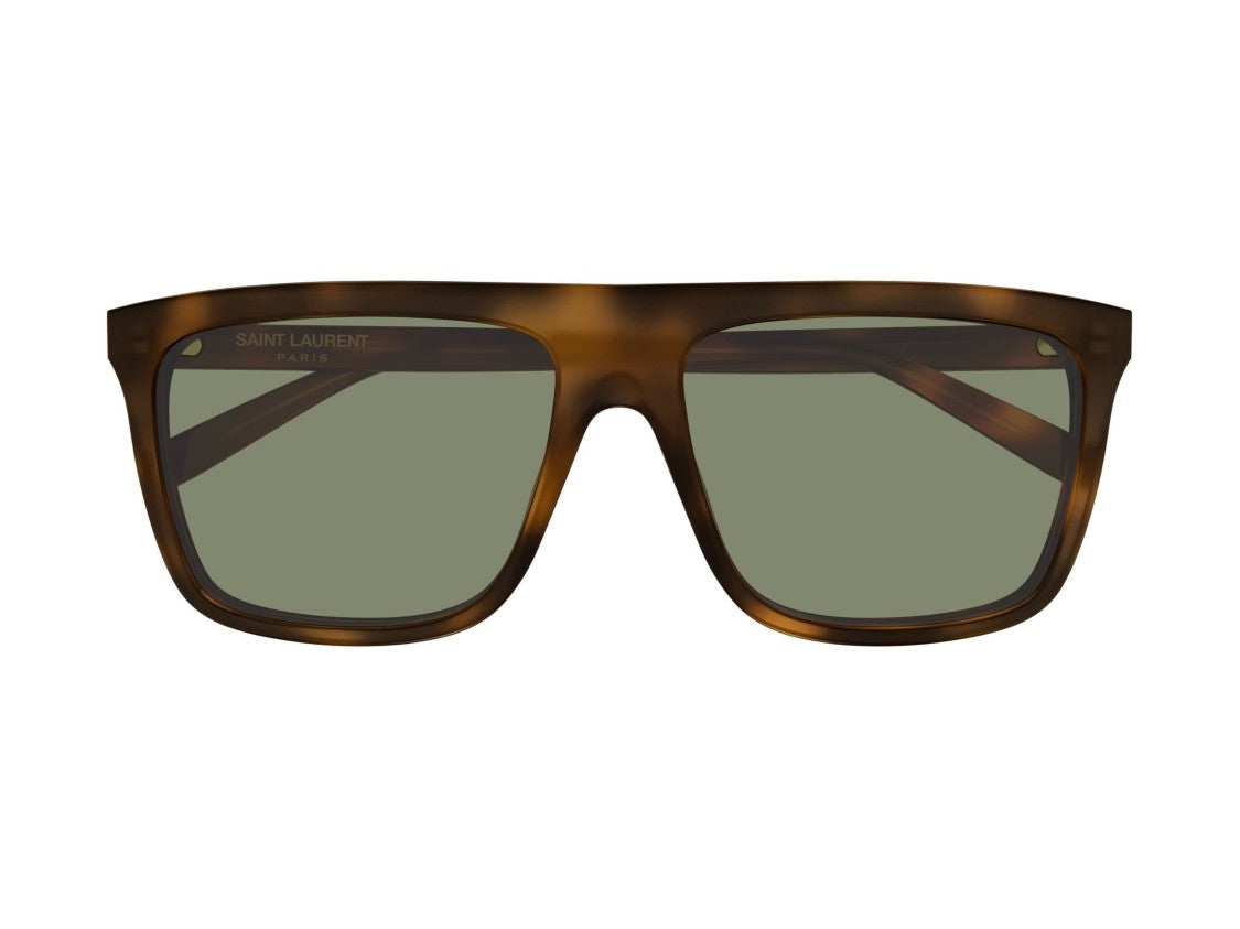 Saint Laurent Green Sl 904 Tortoiseshell Oversized Square Sunglasses