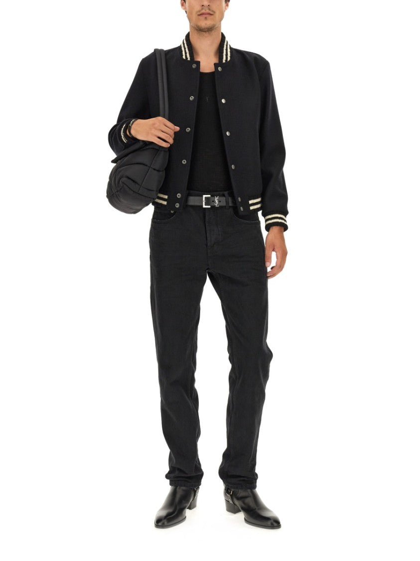 Saint Laurent Baggy Fit Black Denim Jeans