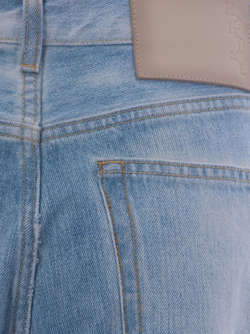 Haikure Wide-Leg Denim Jeans With Leather Logo Patch