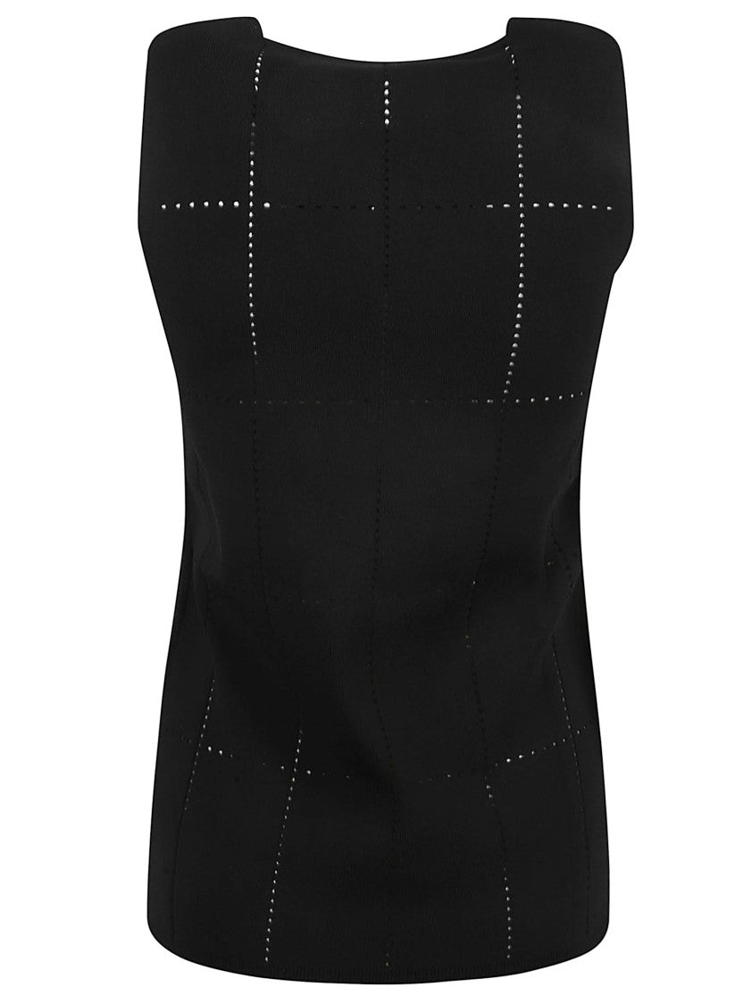 Max Mara Structured Cut-Out Black Top