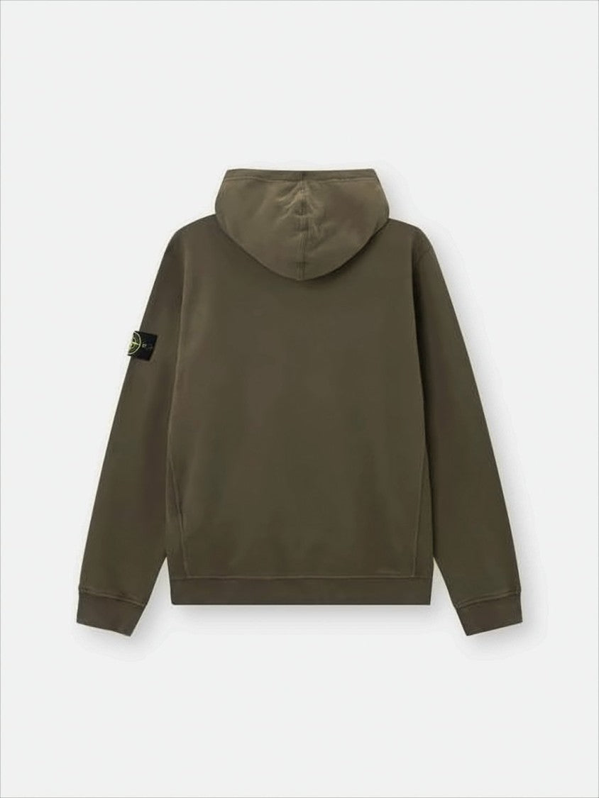 Stone Island Muted Olive Green Relaxed Fit Hoodie