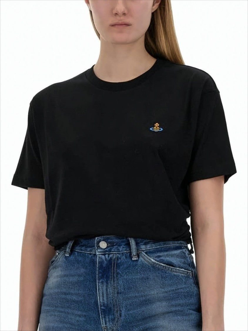 Vivienne Westwood Short-Sleeve T-Shirt With Colorful Embroidered Logo