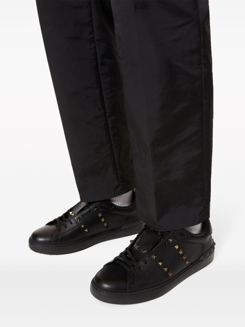 Valentino Garavani Black Leather Flat Shoes