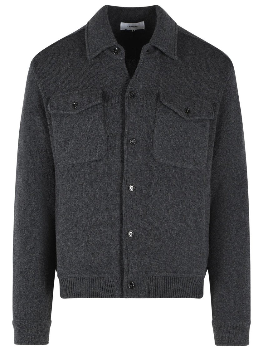 Lardini Knitted Cashmere Jacket With Classic Collar