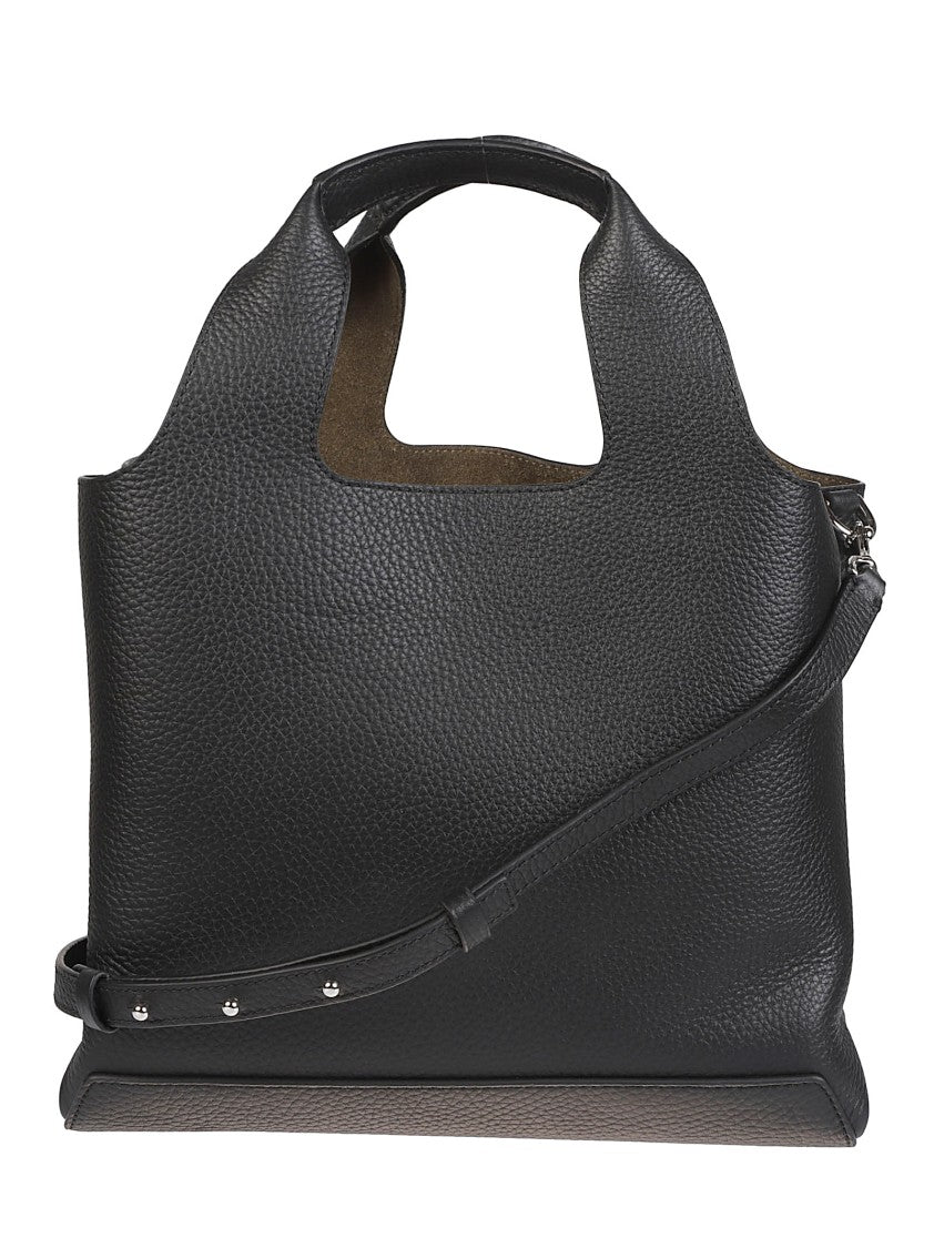 Hogan Small H01r Structured Black Leather Tote Bag