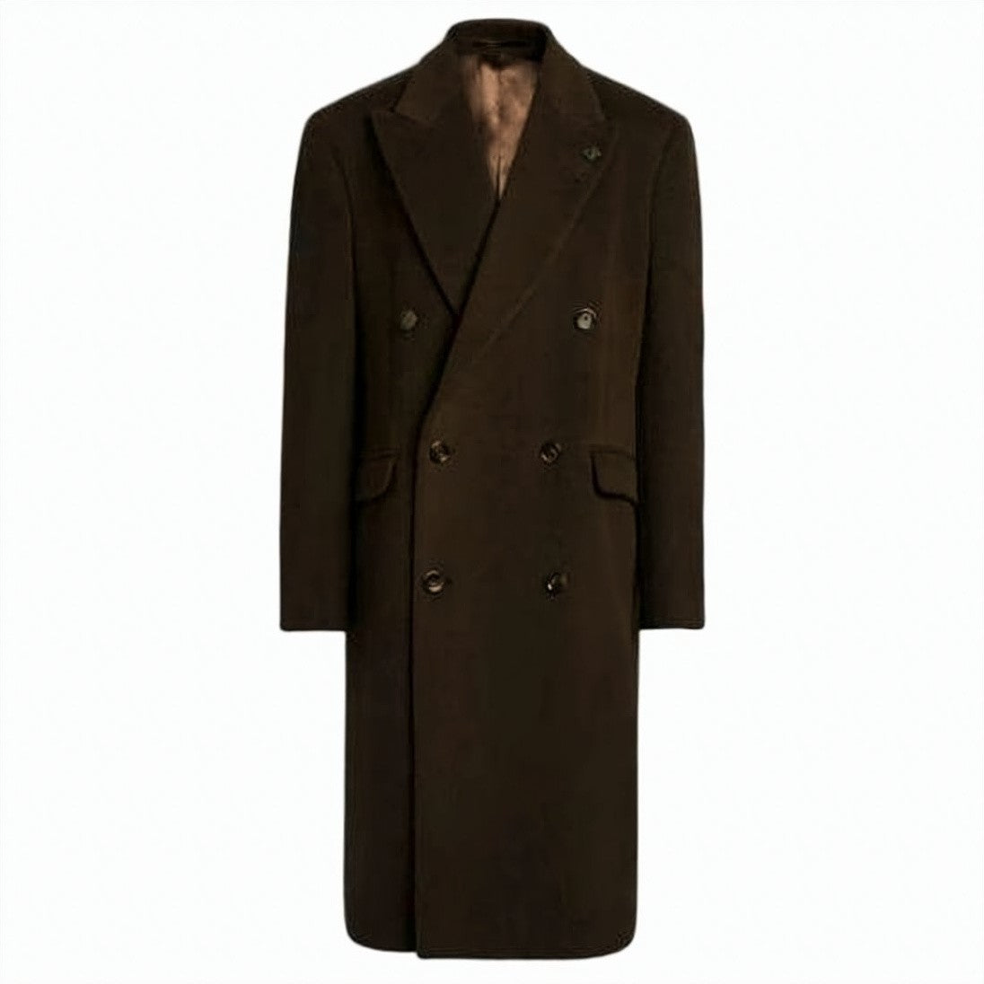 Lardini Tailored Double-Breasted Lardini Coat In Rich Brown