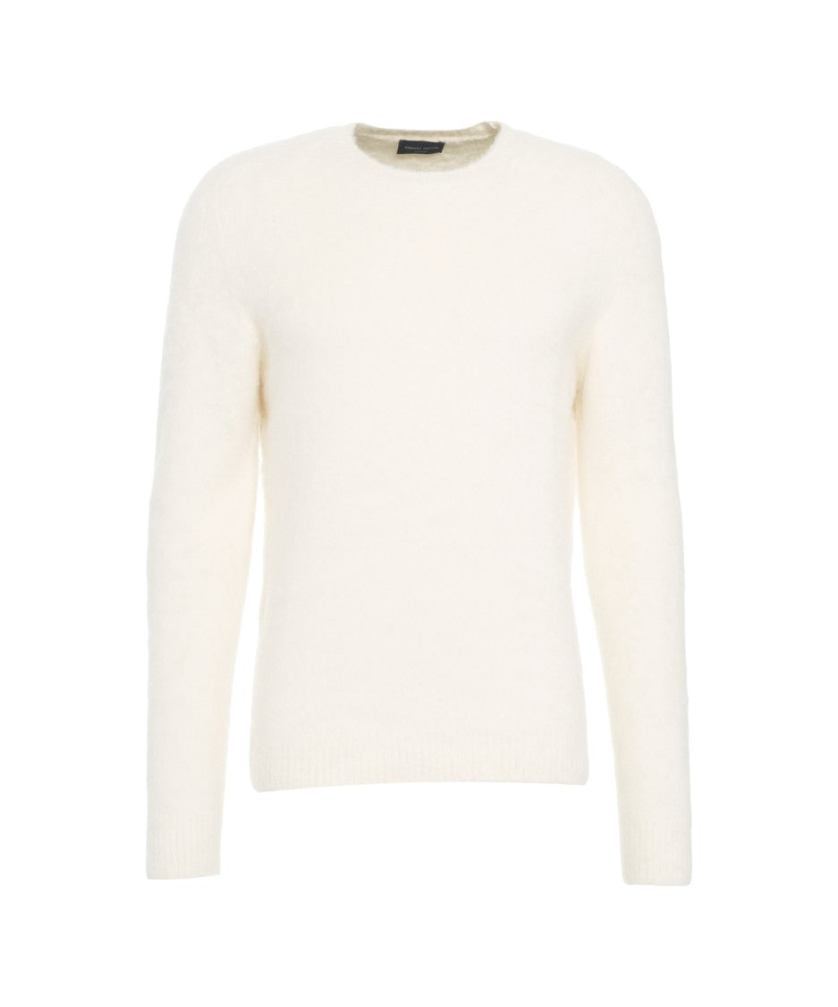 Roberto Collina Brushed Knit Sweater With Classic Round Neckline