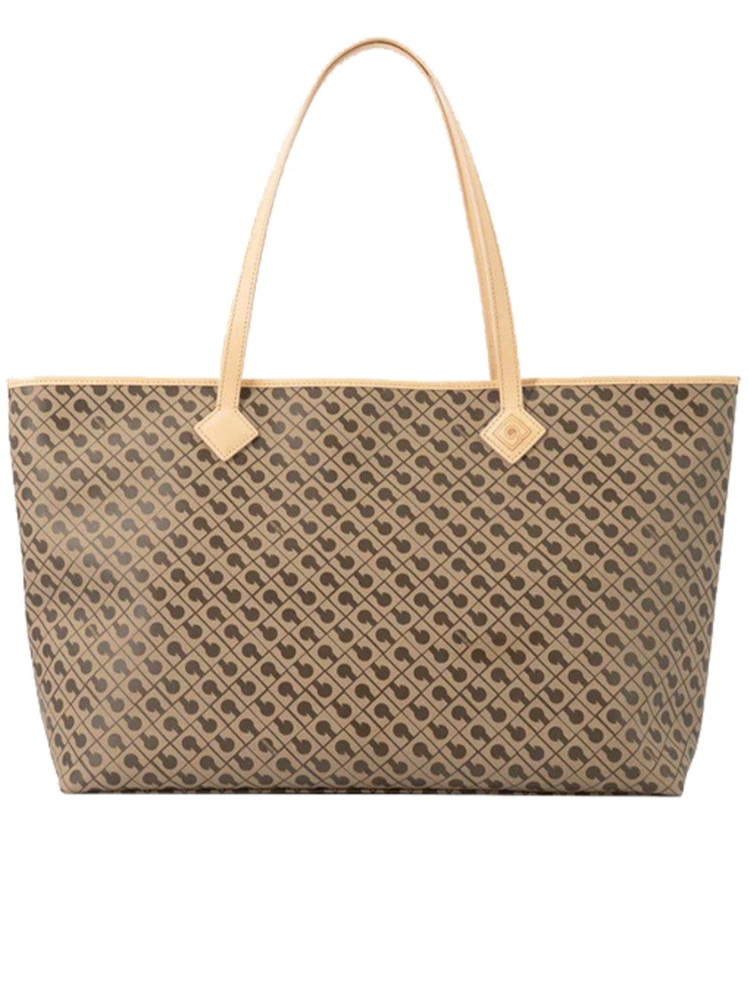 Gherardini Medium Shopper Geometric Pattern Neutral Tote