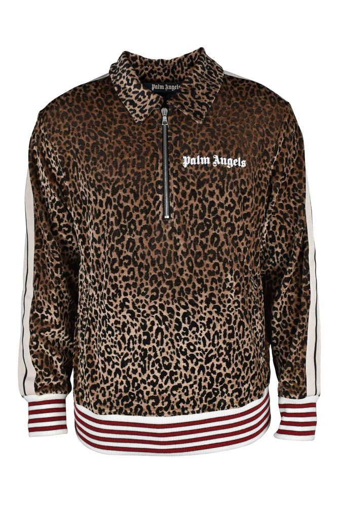 Palm Angels Brown Leopard Print Sweatshirt
