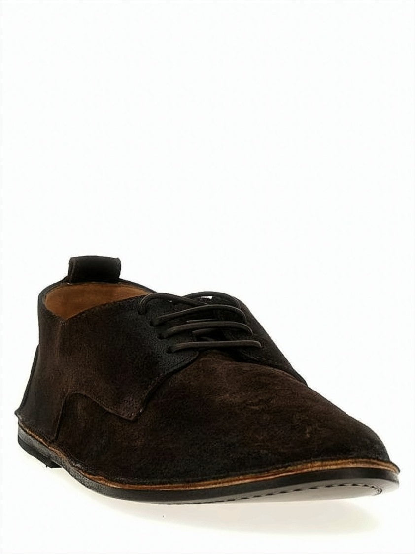 Marsèll Pointed Toe Suede Dress Shoes With Lace-Up Design