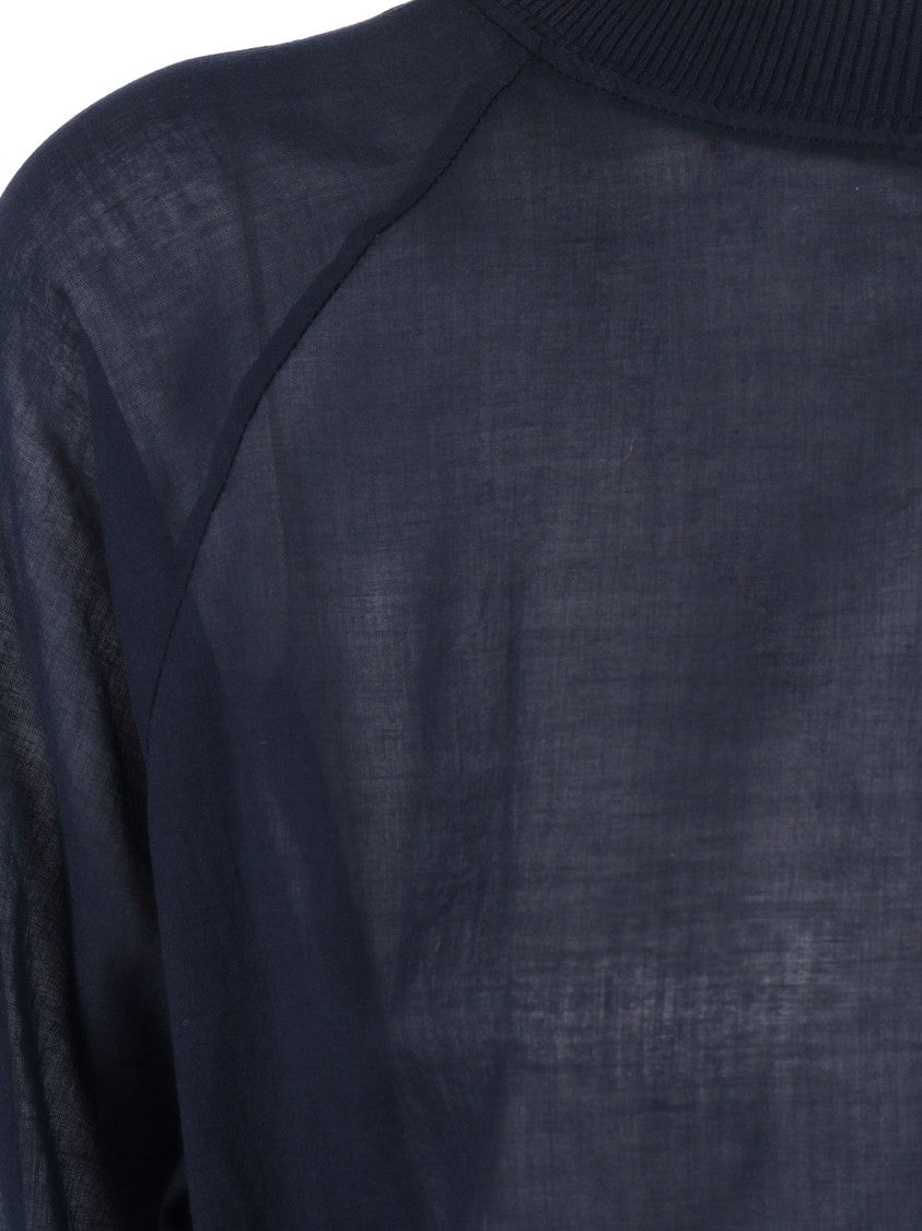 Aspesi Cropped Sheer Raglan Long Top