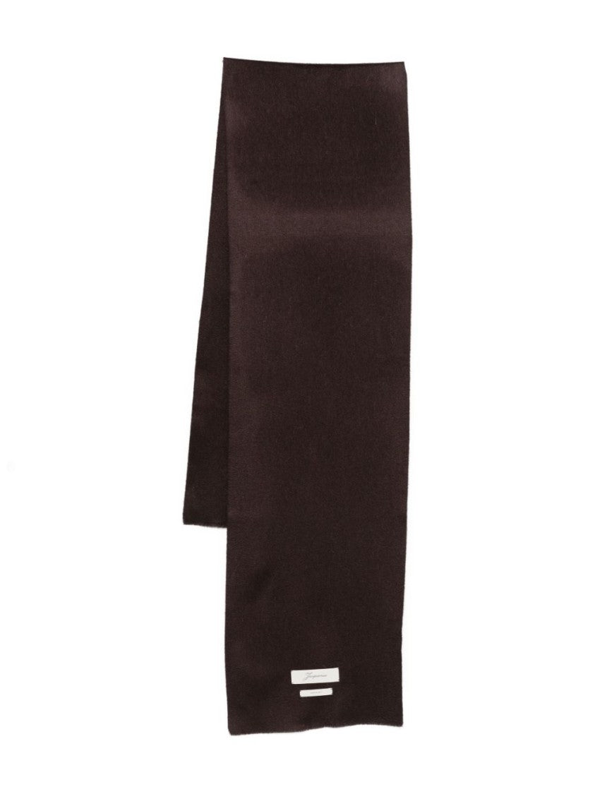 Jacquemus Dark Brown Scarf With Smooth Texture