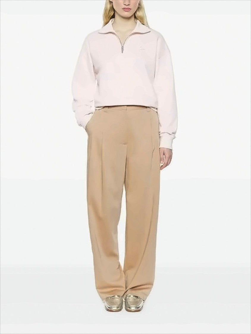 Maison Kitsuné Light Pink Half-Zip Turtleneck With Embroidered Logo