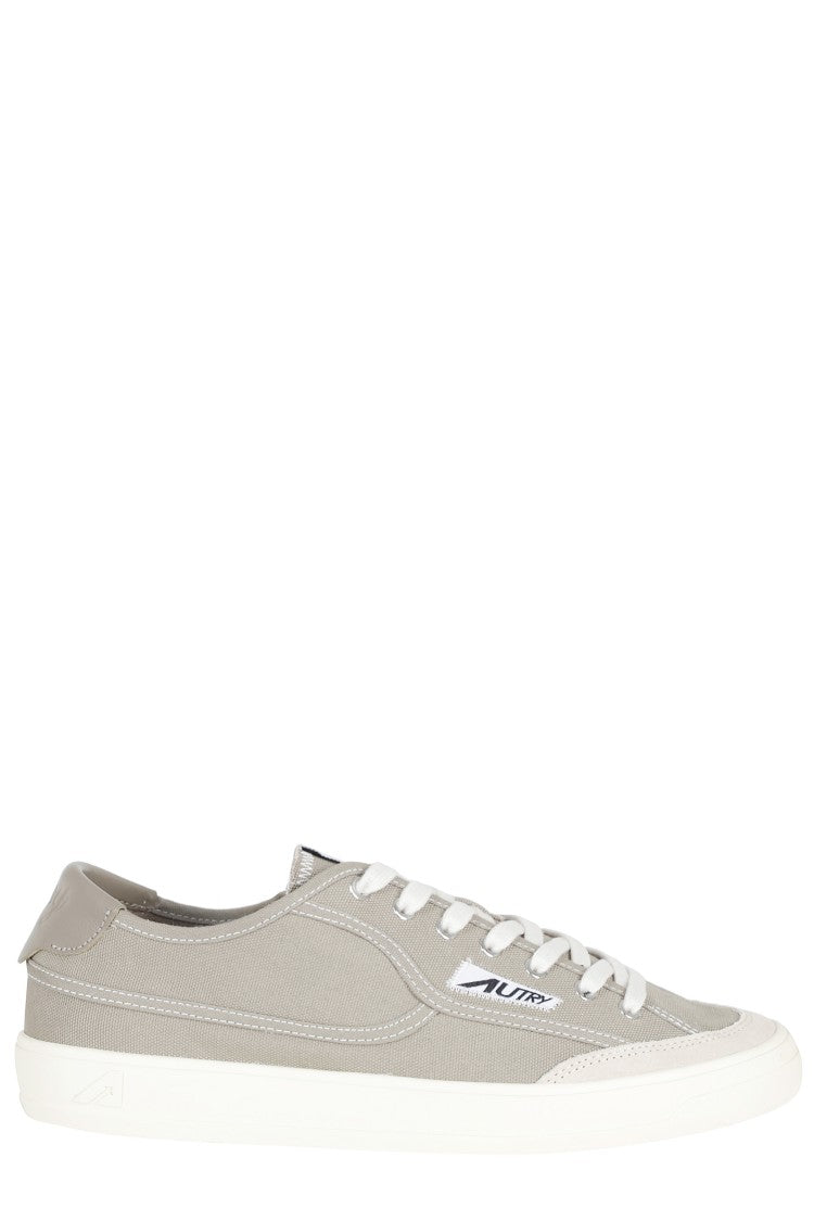 Autry Green Windscape Low Iconic-Logo Canvas Sneakers