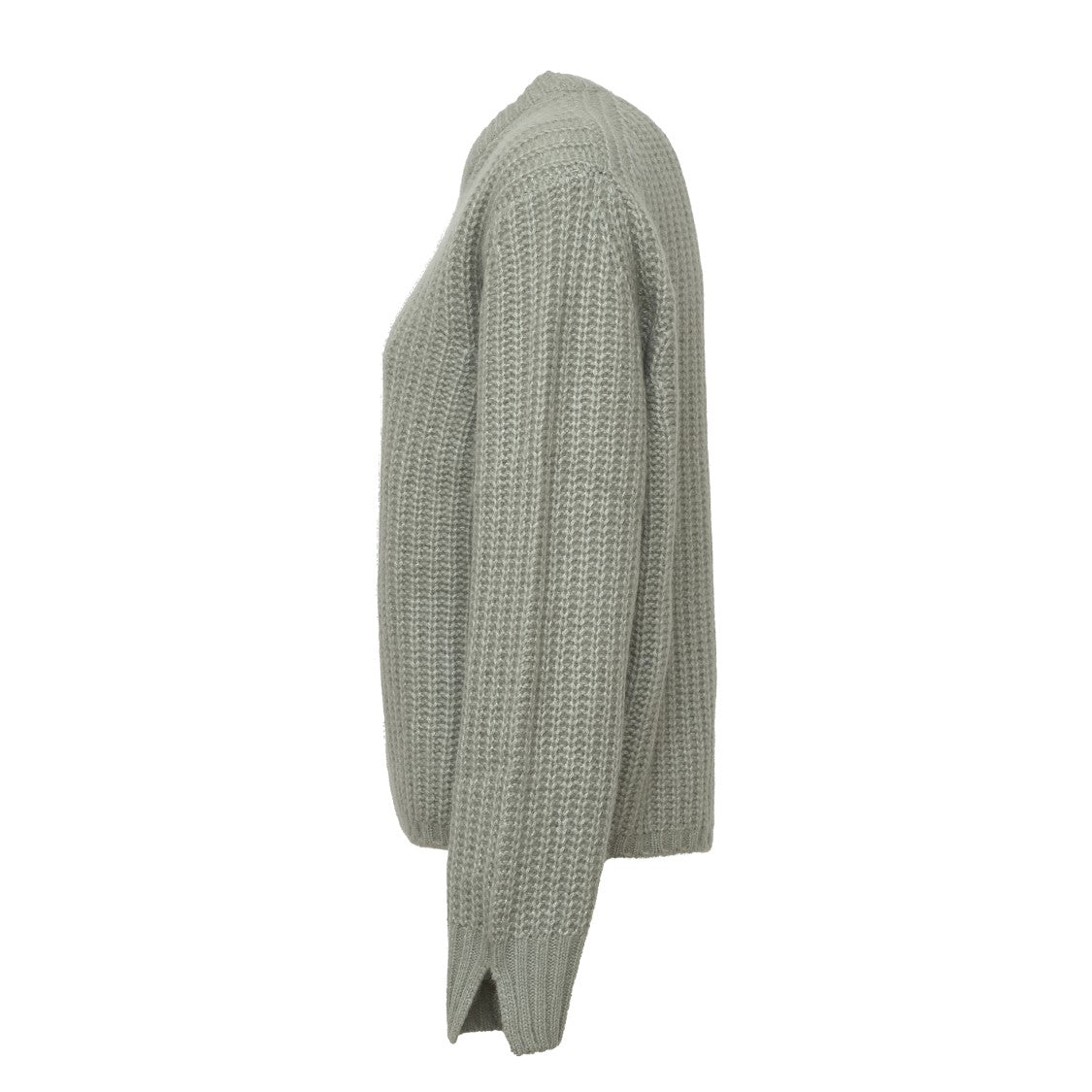 Allude Ribbed Cashmere Silk Boxy Crewneck Sweater