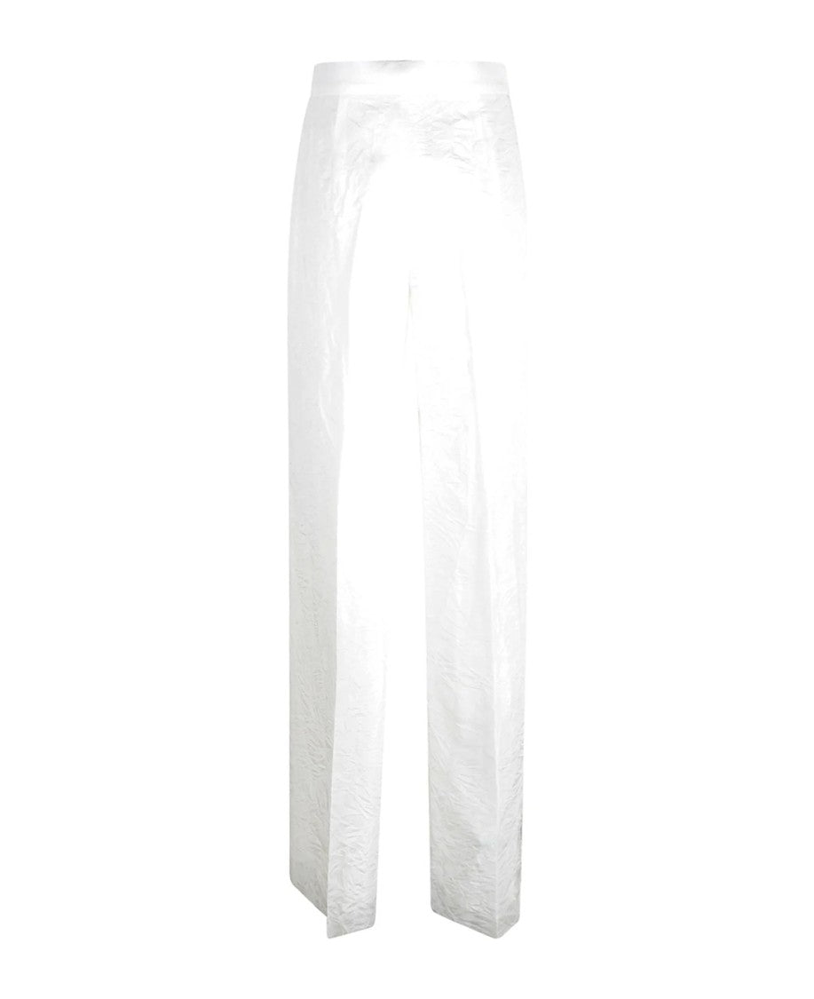 Max Mara High-Waisted White Trousers With Relaxed Fit