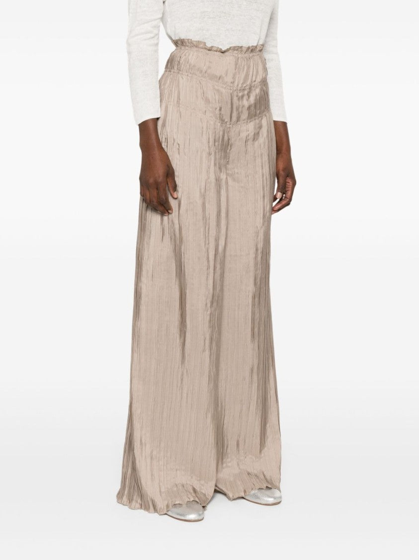Alberta Ferretti Flowing Wide-Leg Trousers In Silk